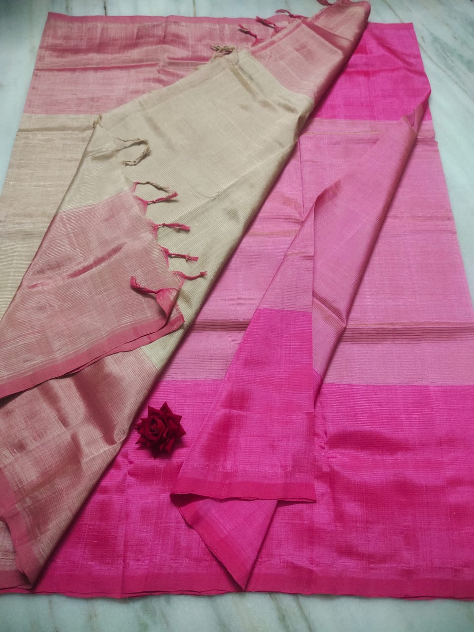 Mangalagiri pattu by cotton plain saree