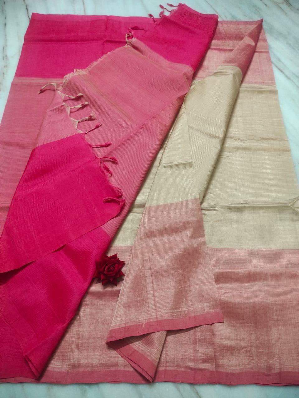 Mangalagiri pattu by cotton plain saree