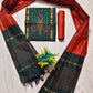 Mangalagiri pattu pochampalli border dress material set