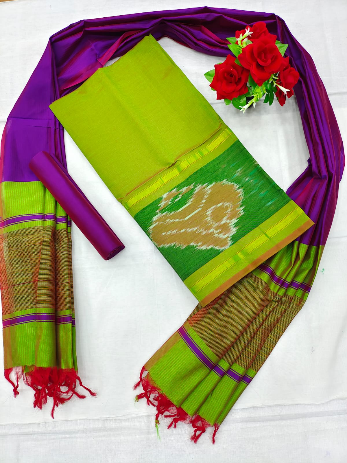 Cotton Woven Ikat Dress Material at Rs.995/Piece in hyderabad offer by  Pochampally Saree House
