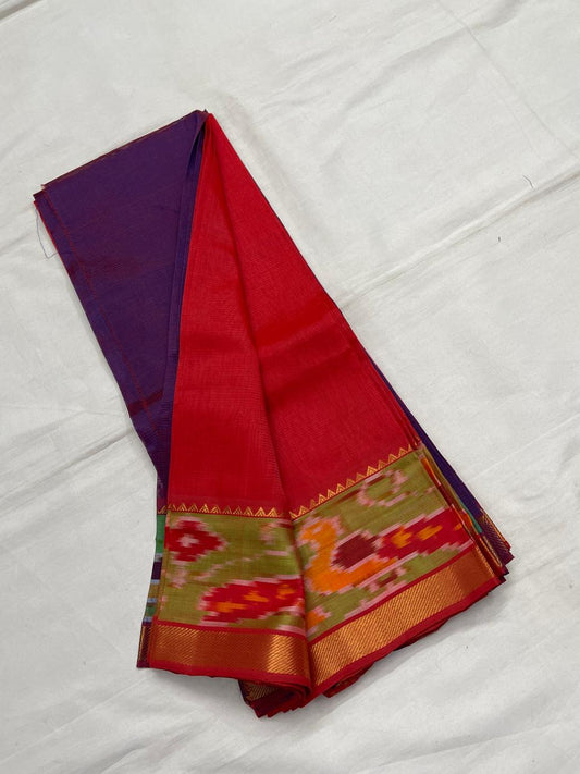 Mangalagiri pattu by cotton pochampalli border saree