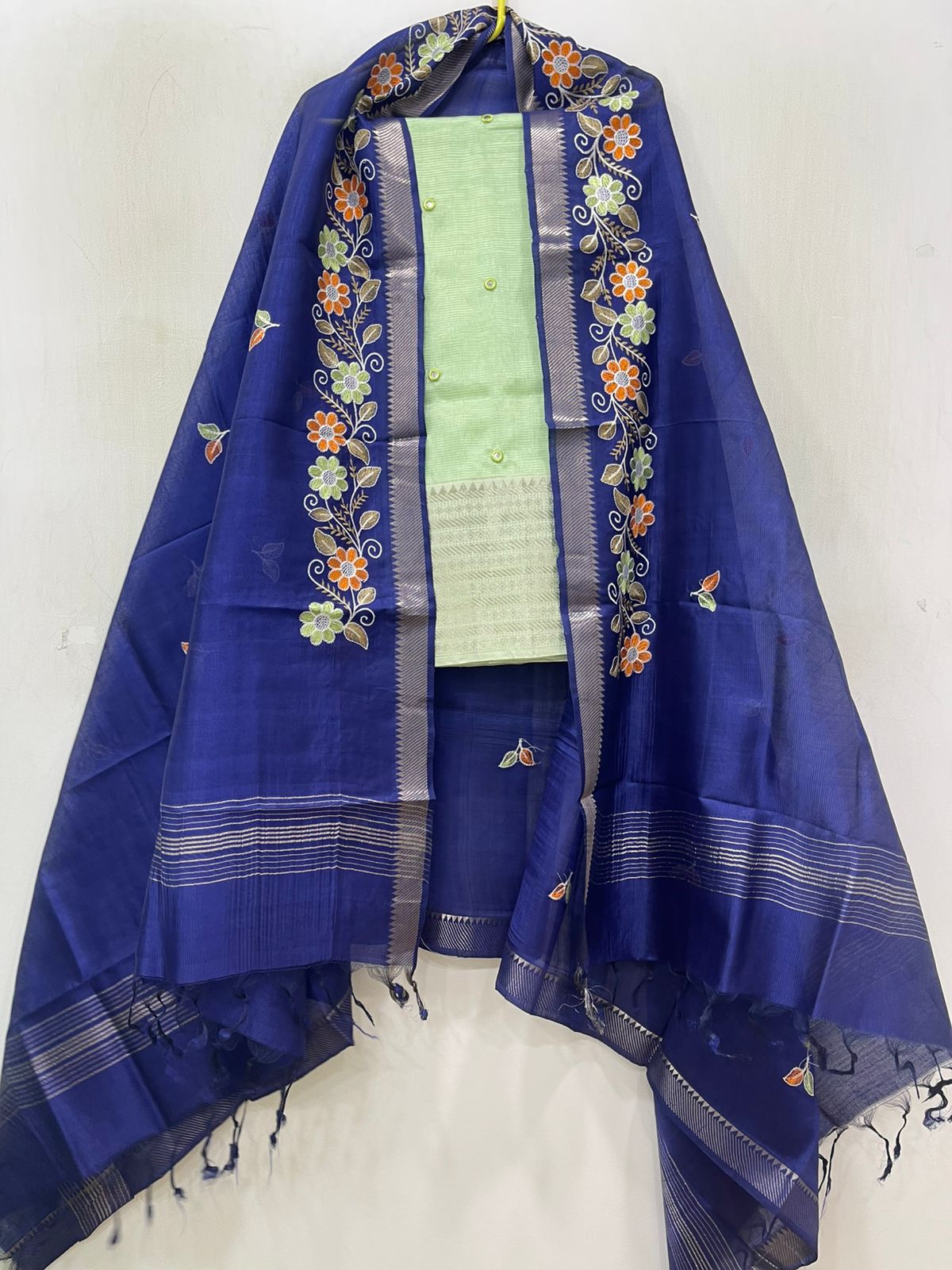 Embroidery Work Handloom Mangalagiri Dress Material