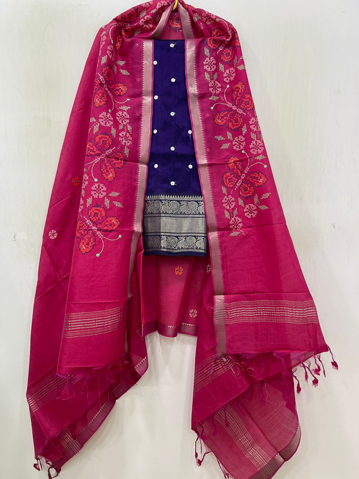 Embroidery Work Handloom Mangalagiri Dress Material