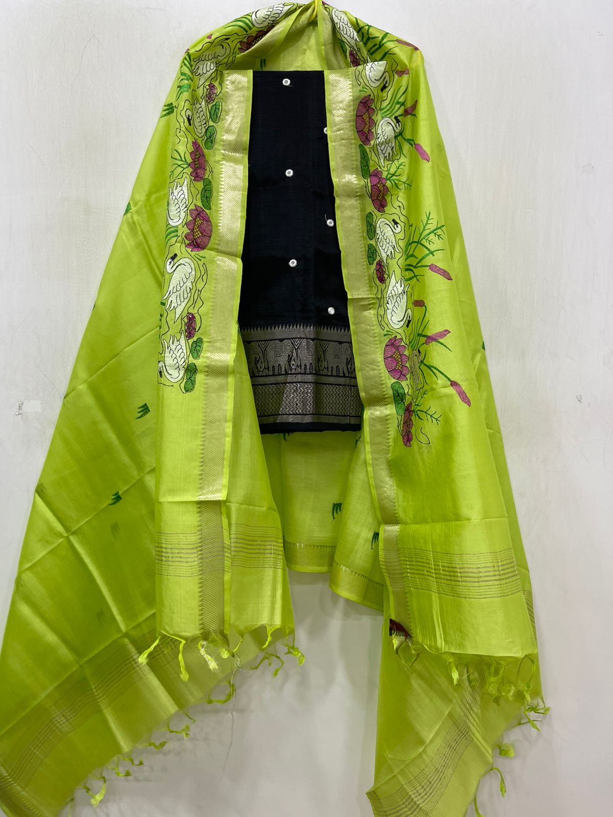 Embroidery Work Handloom Mangalagiri Dress Material