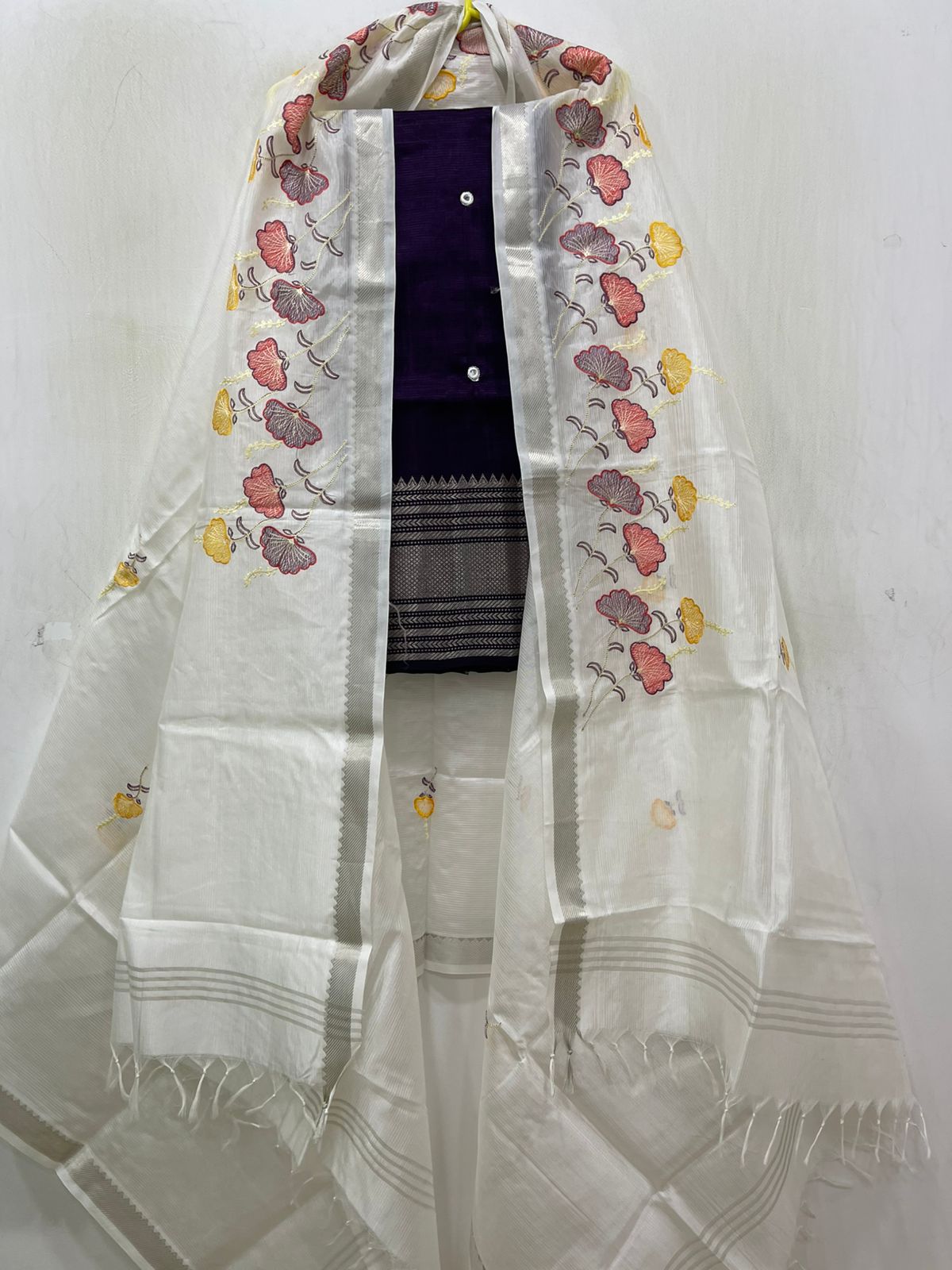 Embroidery Work Handloom Mangalagiri Dress Material