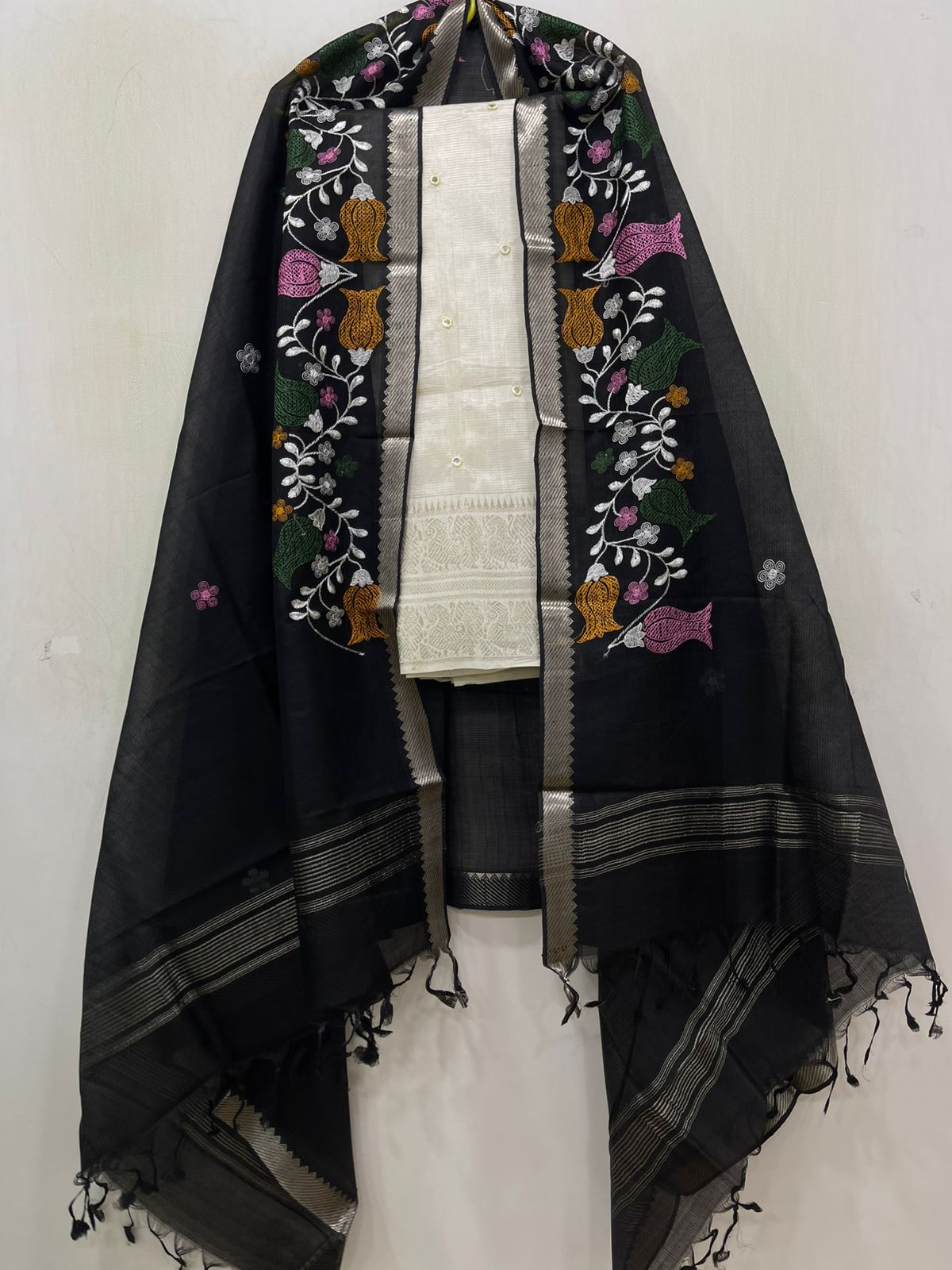 Embroidery Work Handloom Mangalagiri Dress Material