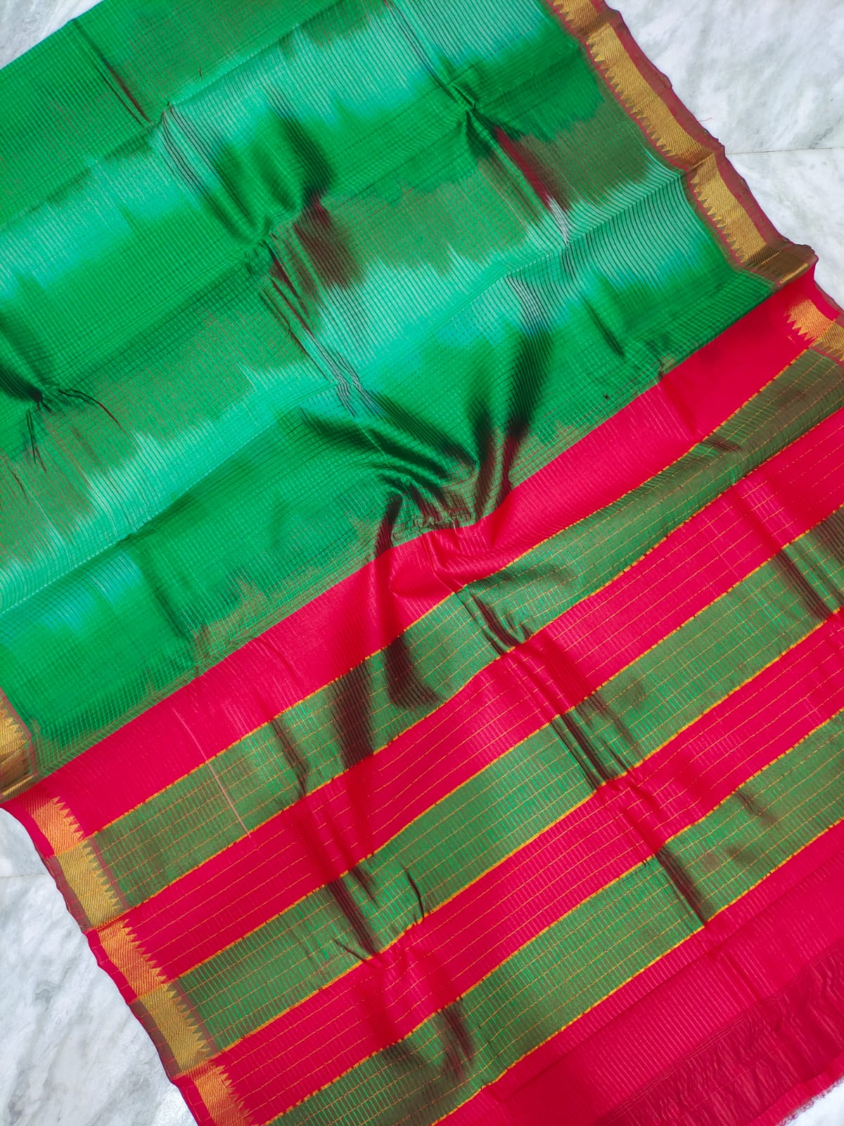 Buta Design With Zari Checks Ikkat Silk Saree in Dandeli at best price by  Ikkat Hub - Justdial