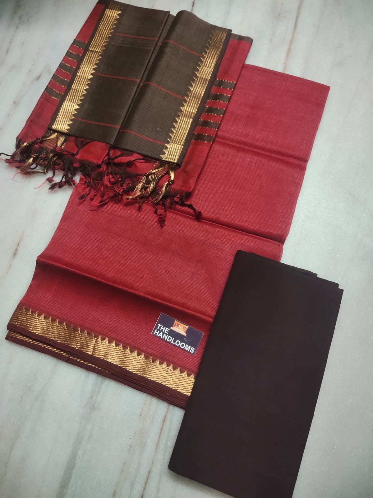 Mangalagiri Pure Handloom Pattu by Cotton Dress Material