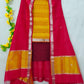 Mangalagiri pattu zari border zari buta work dress material set's (unstitched)