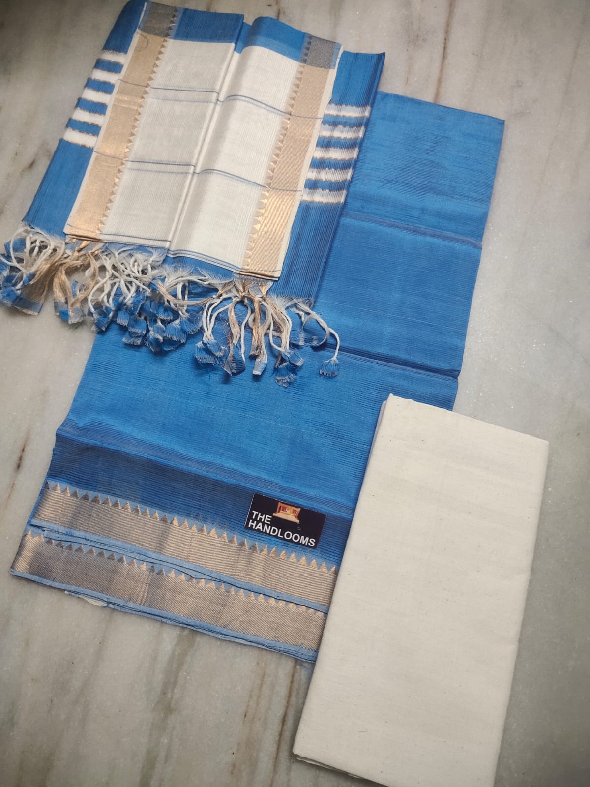 Mangalagiri Pure Handloom Pattu by Cotton Dress Material