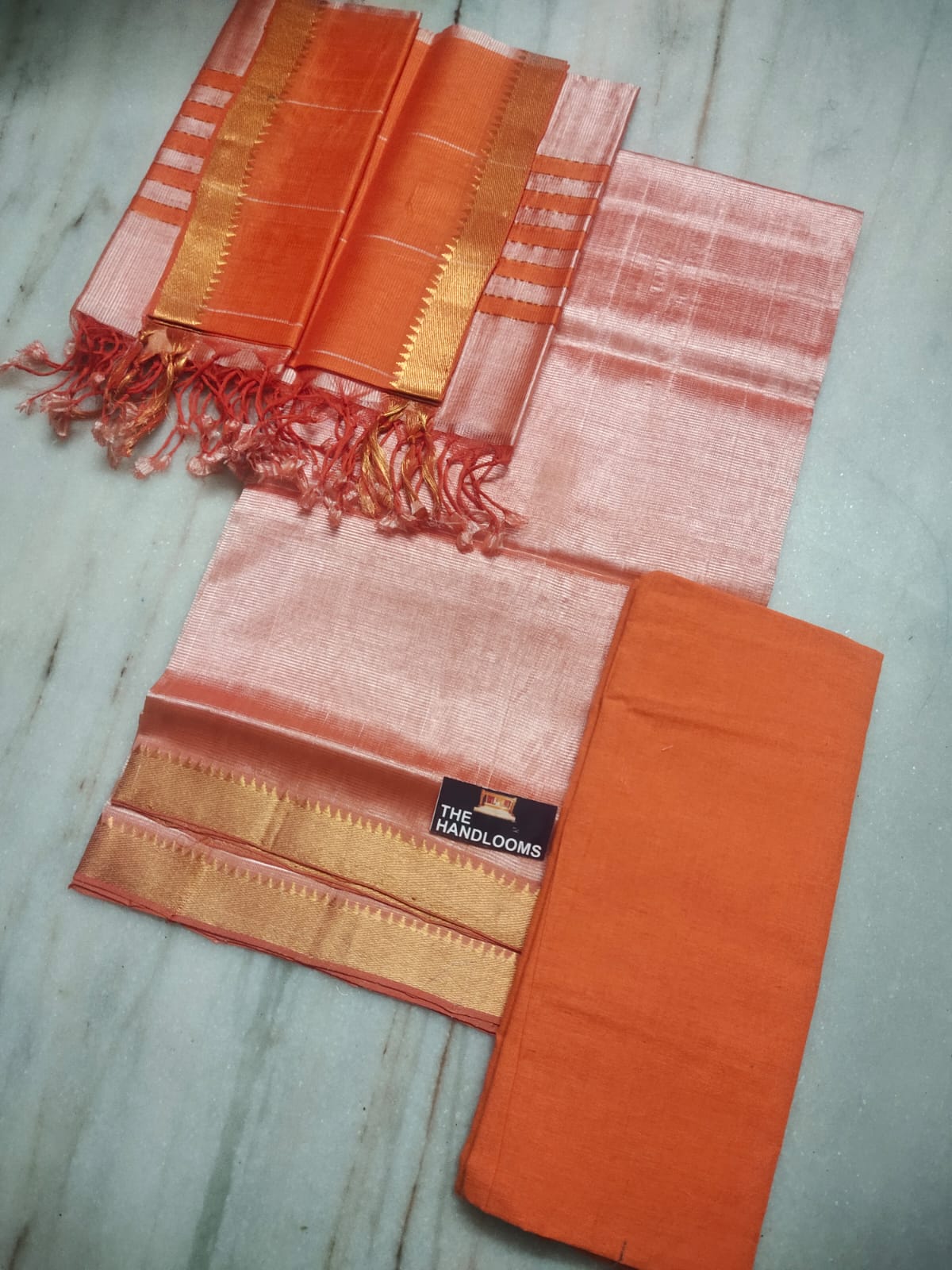 Mangalagiri Pure Handloom Pattu by Cotton Dress Material
