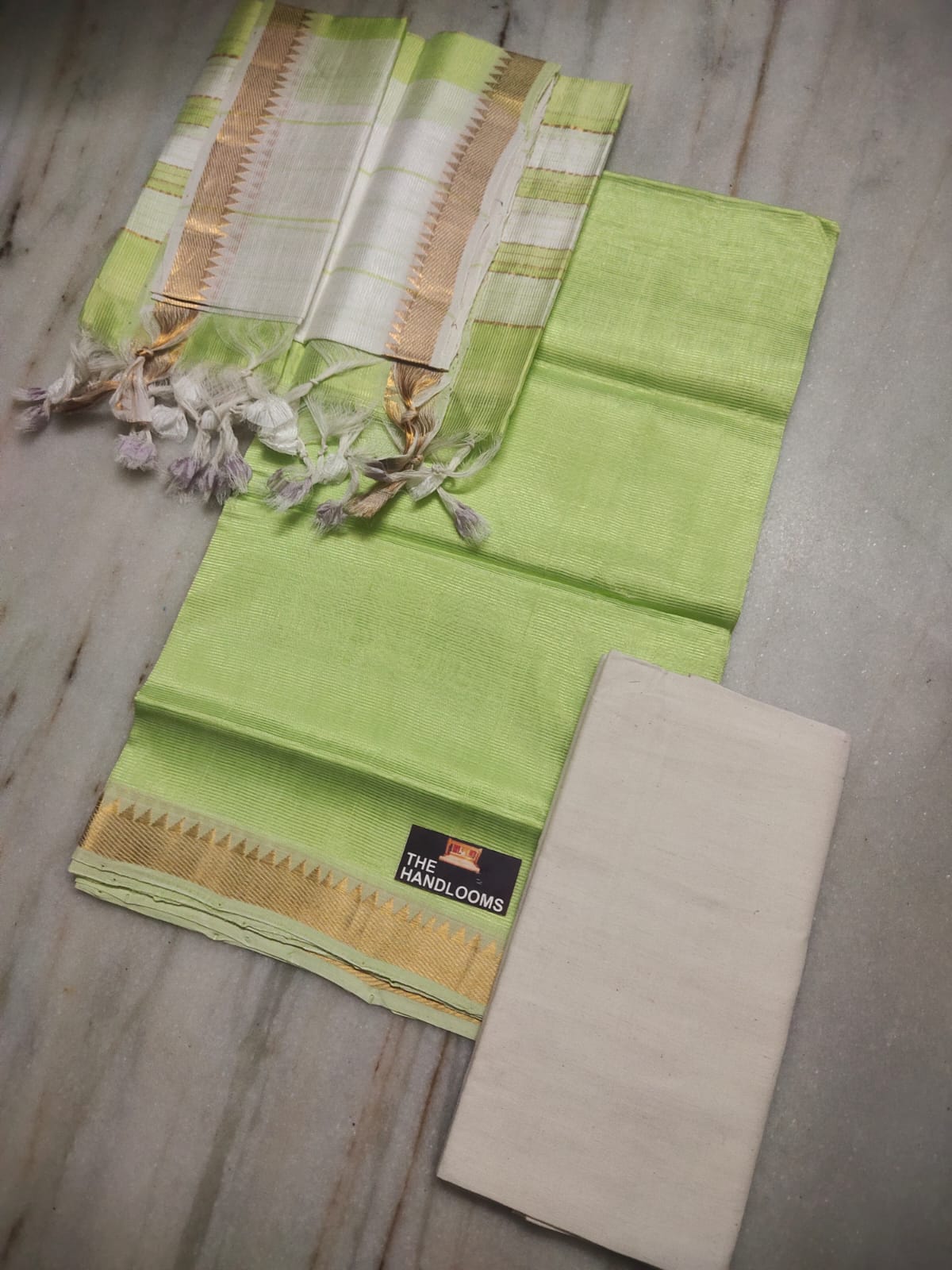 Mangalagiri Pure Handloom Pattu by Cotton Dress Material