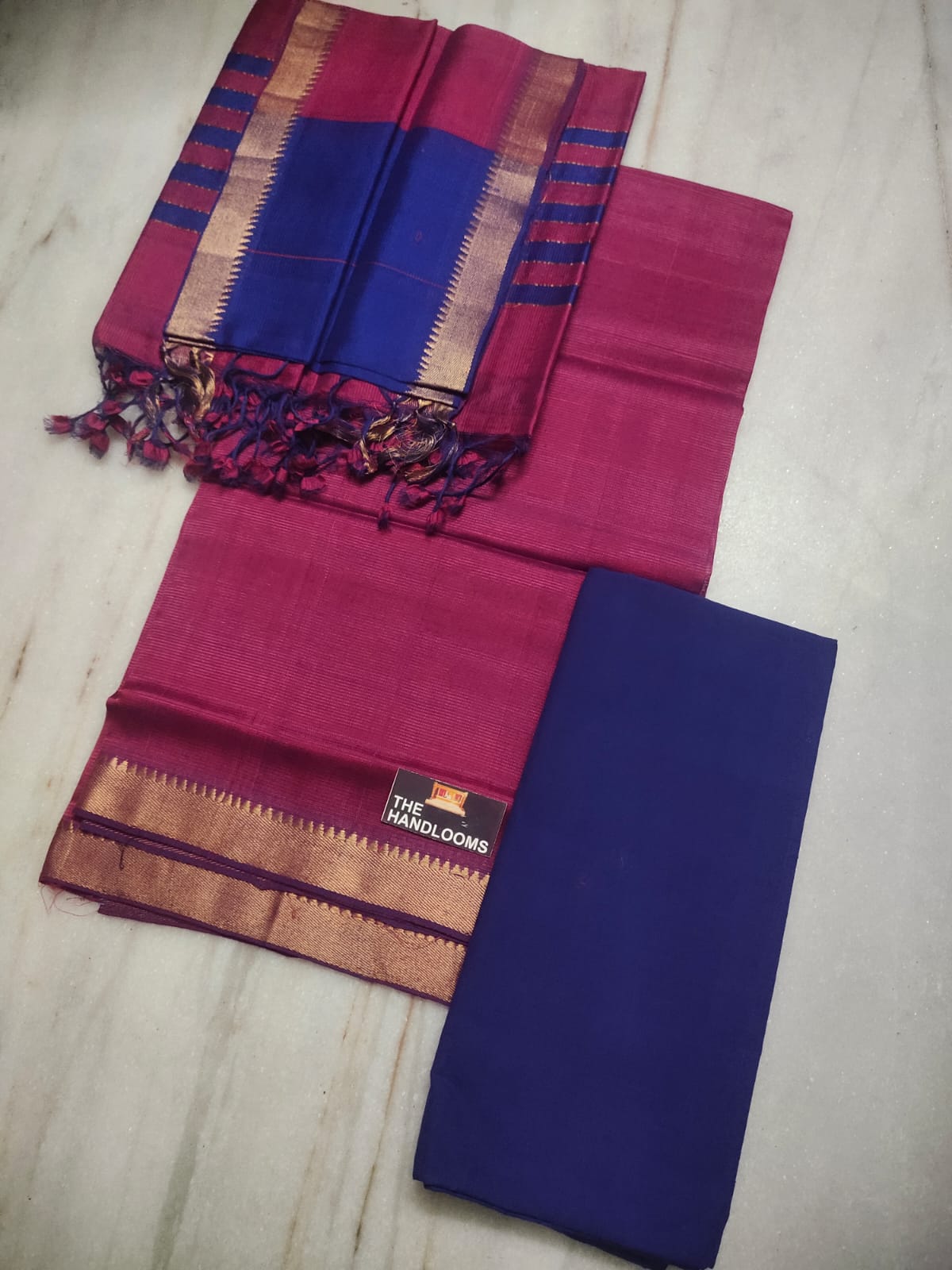 Mangalagiri Pure Handloom Pattu by Cotton Dress Material
