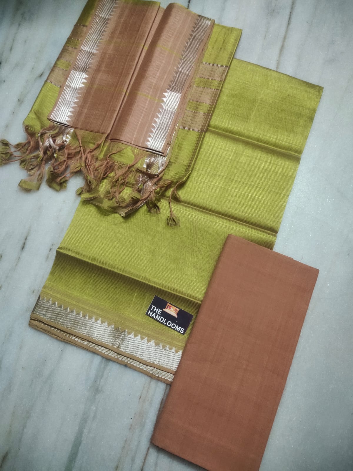 Mangalagiri Pure Handloom Pattu by Cotton Dress Material