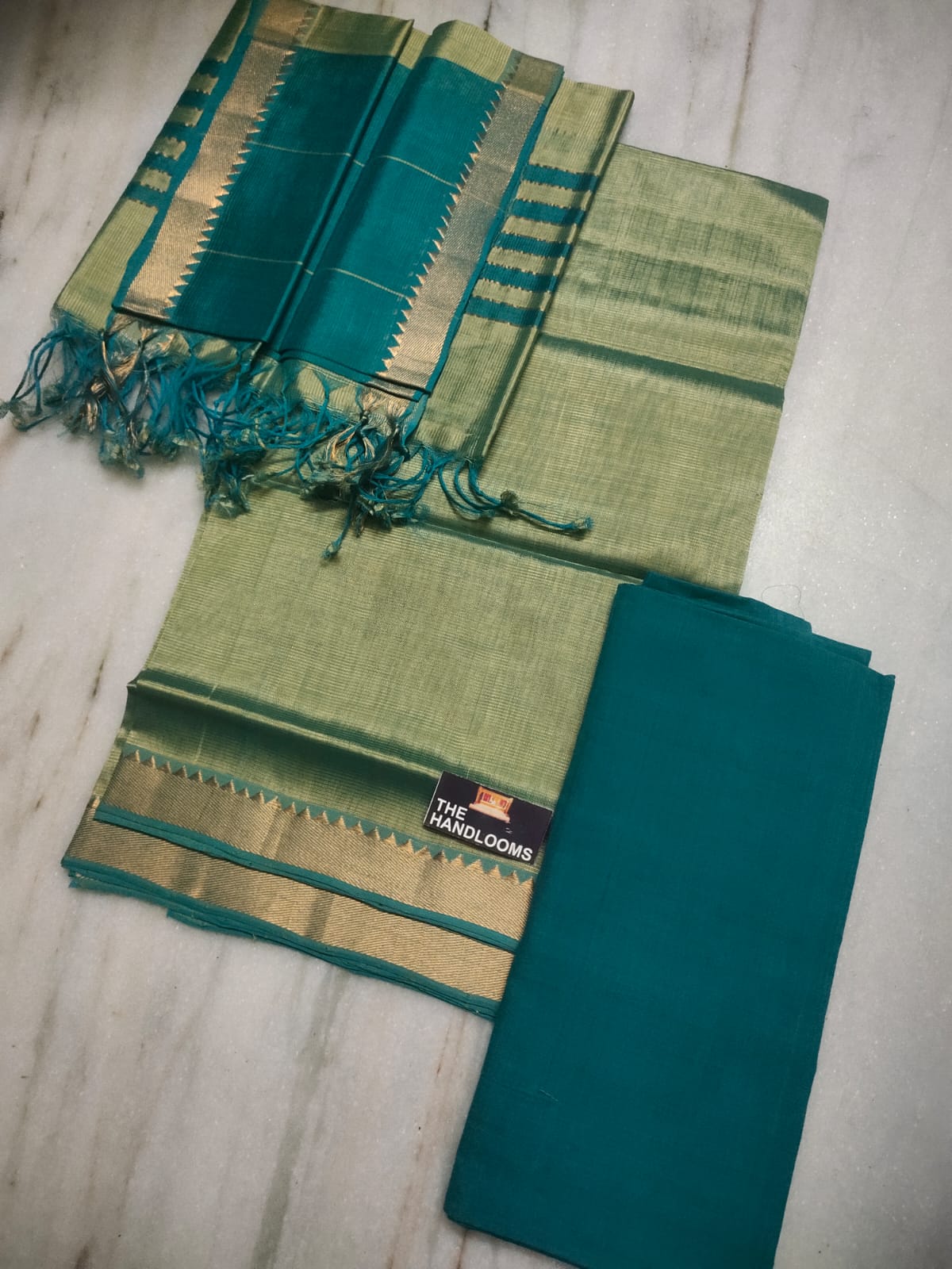 Mangalagiri Pure Handloom Pattu by Cotton Dress Material