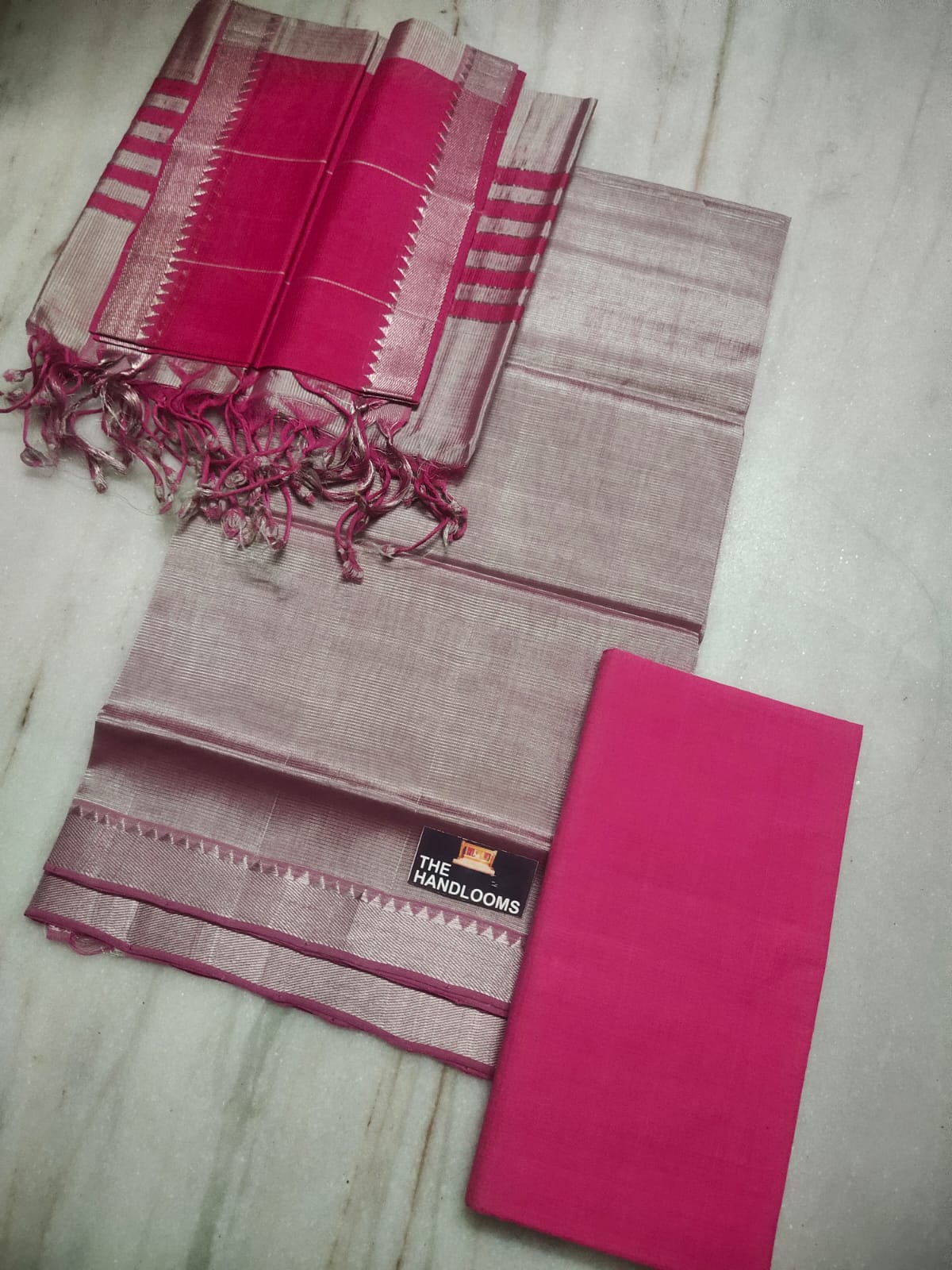 Mangalagiri Pure Handloom Pattu by Cotton Dress Material