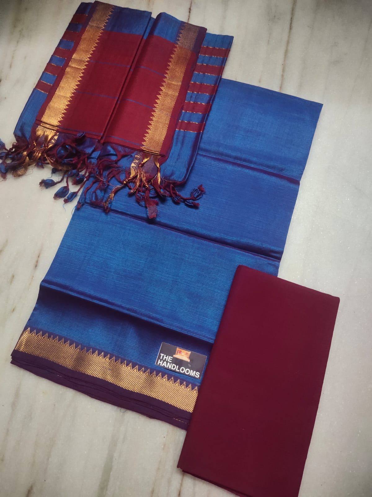 Mangalagiri Pure Handloom Pattu by Cotton Dress Material