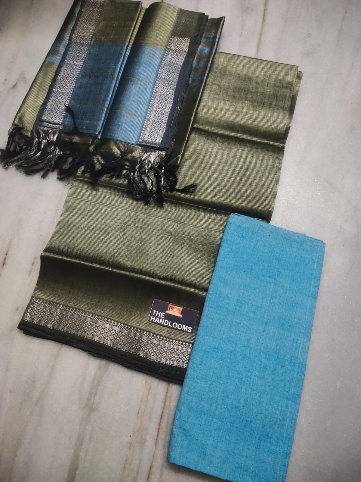 Mangalagiri Pure Handloom Pattu by Cotton Dress Material