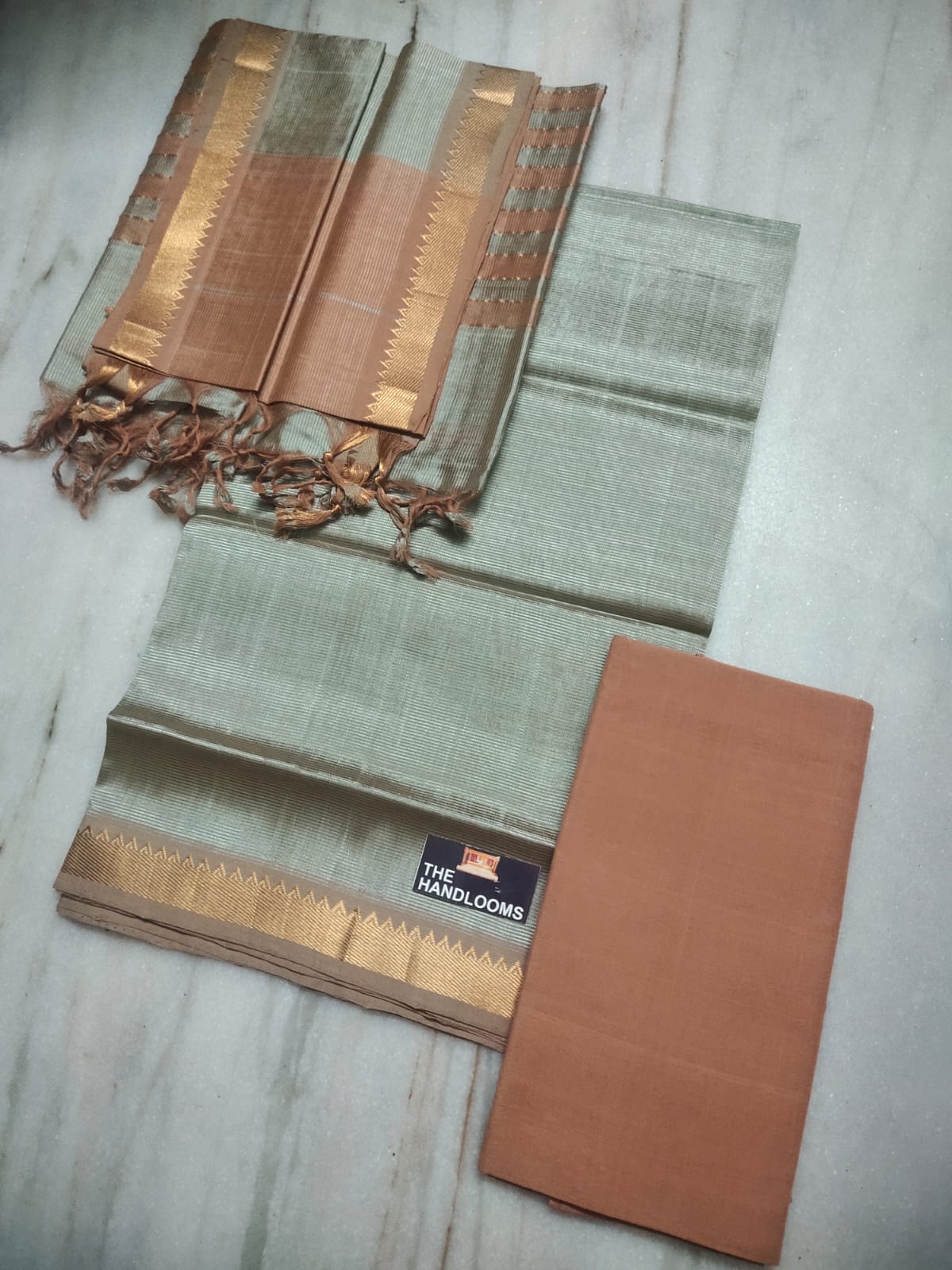 Mangalagiri Pure Handloom Pattu by Cotton Dress Material