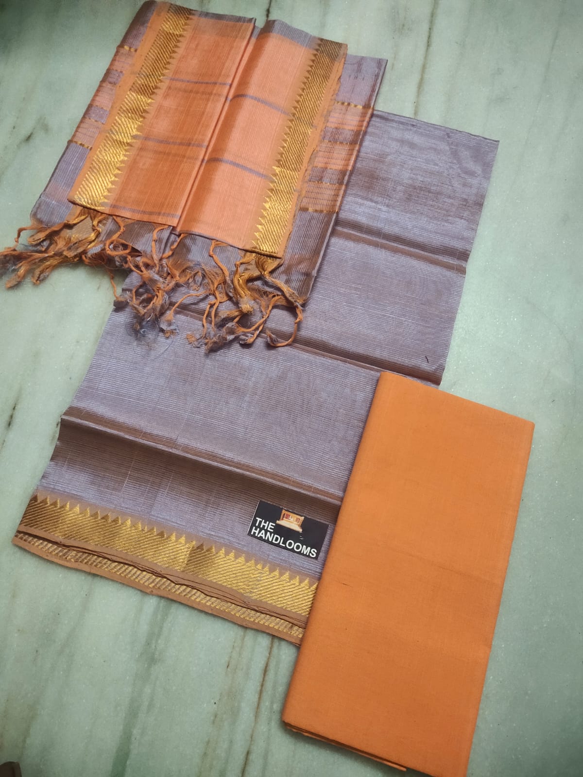 Mangalagiri Pure Handloom Pattu by Cotton Dress Material