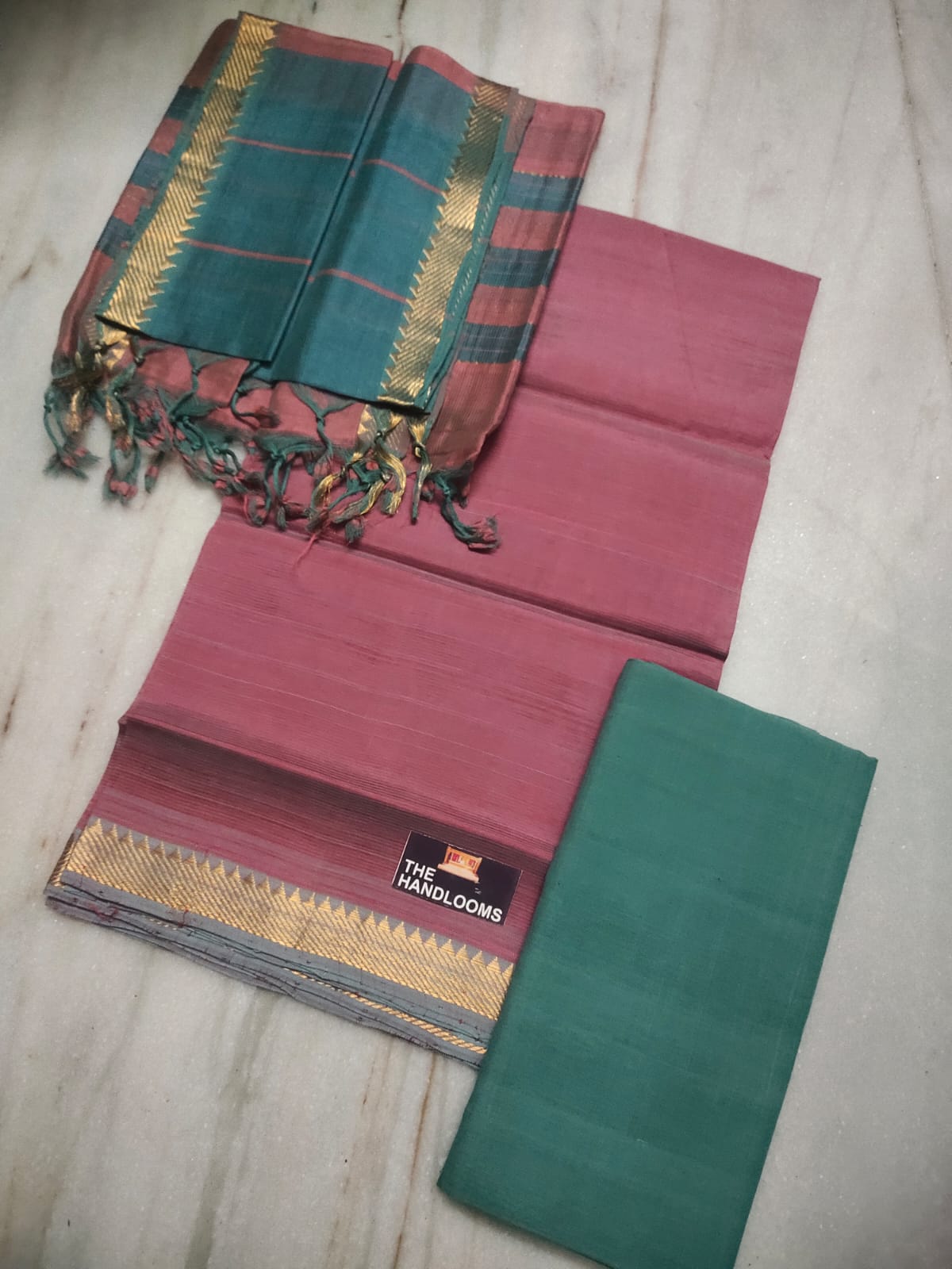 Mangalagiri Pure Handloom Pattu by Cotton Dress Material