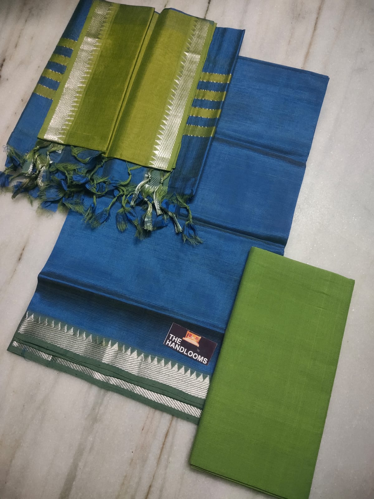 Mangalagiri Pure Handloom Pattu by Cotton Dress Material