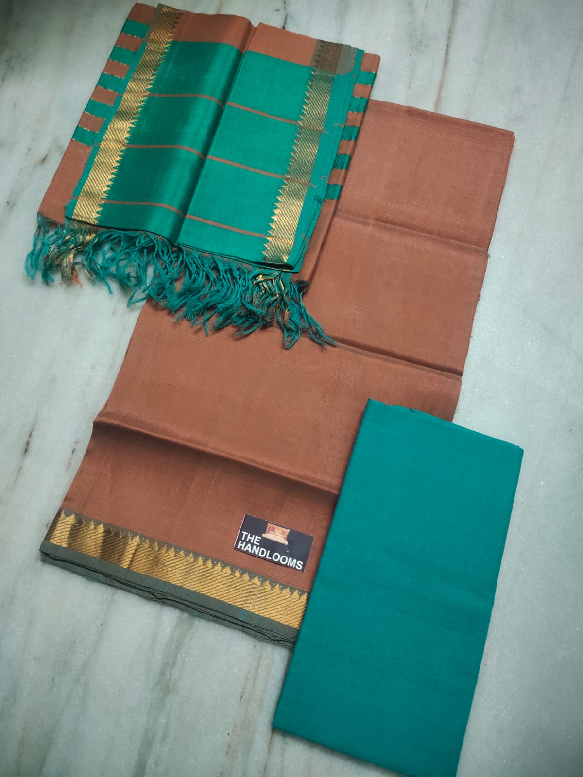 Mangalagiri Pure Handloom Pattu by Cotton Dress Material