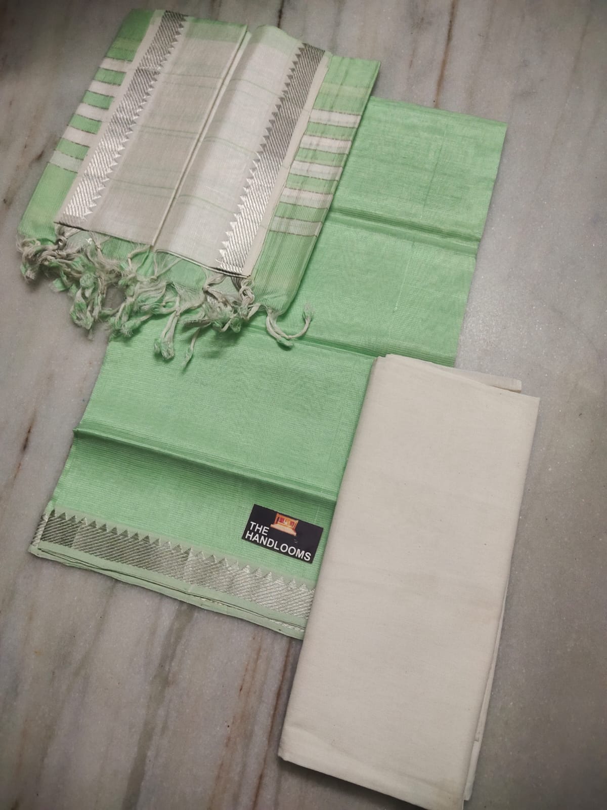 Mangalagiri Pure Handloom Pattu by Cotton Dress Material