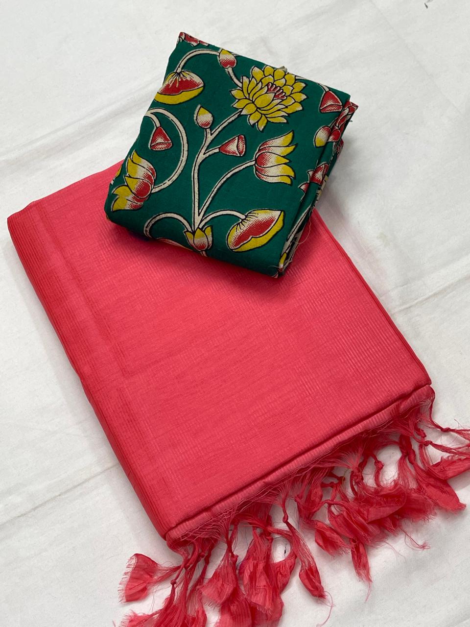 Mangalagiri plain pattu by cotton saree