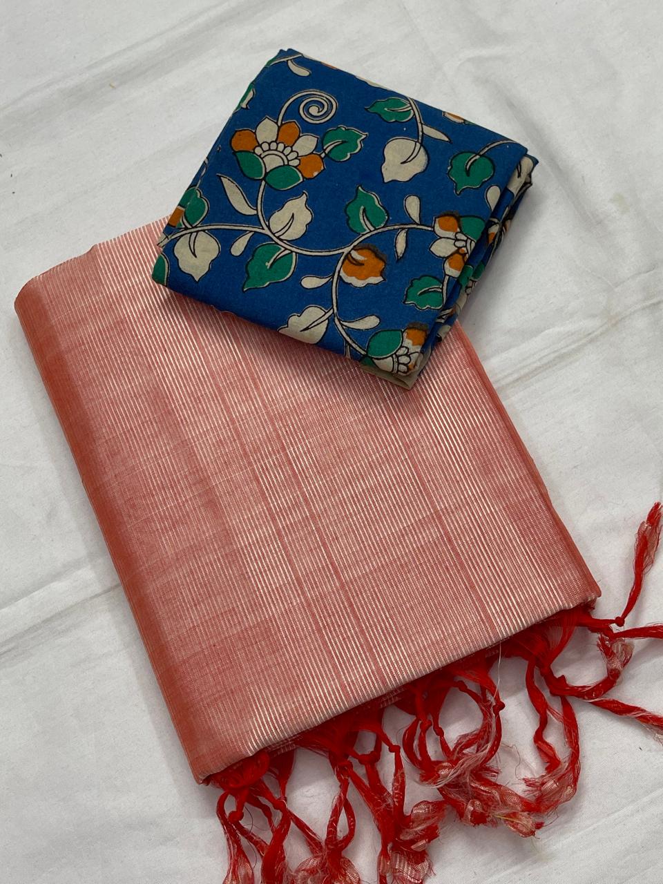 Mangalagiri plain pattu by cotton saree