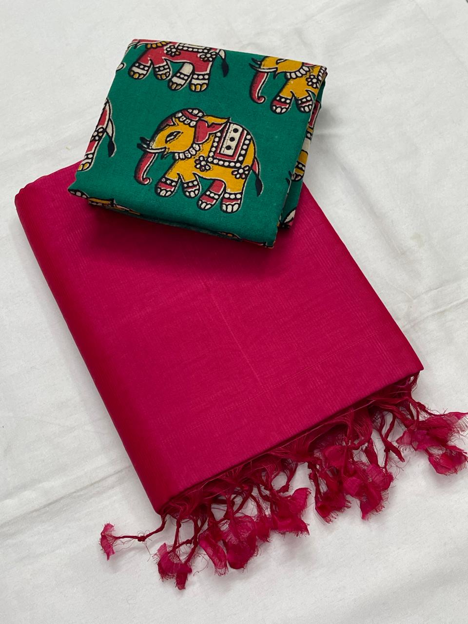 Mangalagiri plain pattu by cotton saree