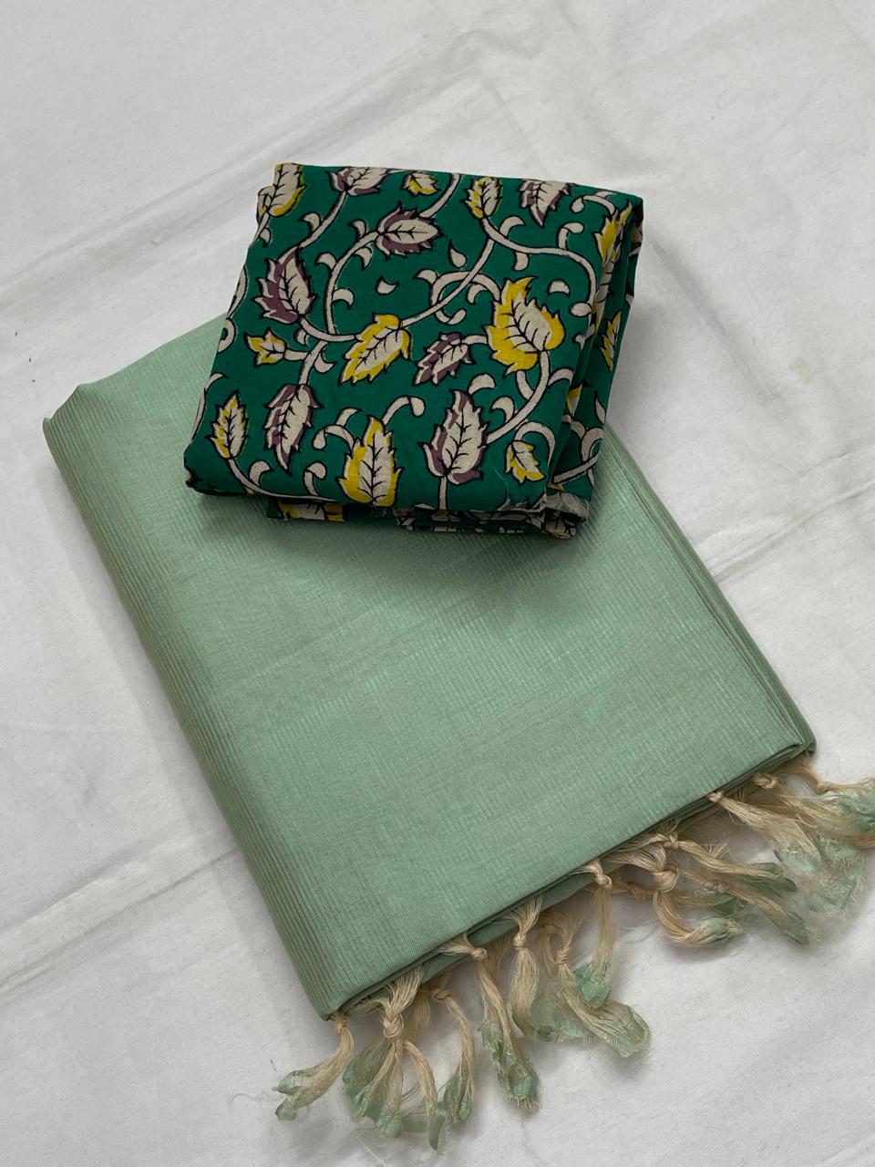 Mangalagiri plain pattu by cotton saree