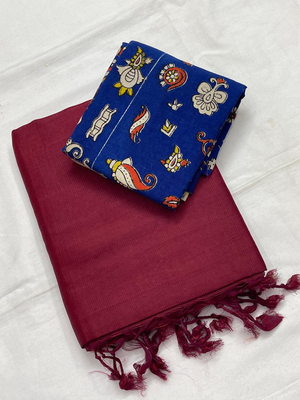 Mangalagiri plain pattu by cotton saree