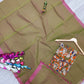 Mangalagiri pure handloom cotton plain double blouse saree