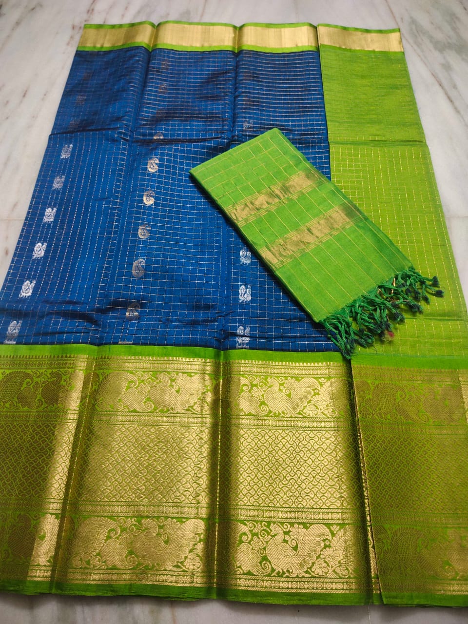 Mangalagiri Pure Handloom Orginal Kuppatam Pattu Silk Cotton Lehenga Material