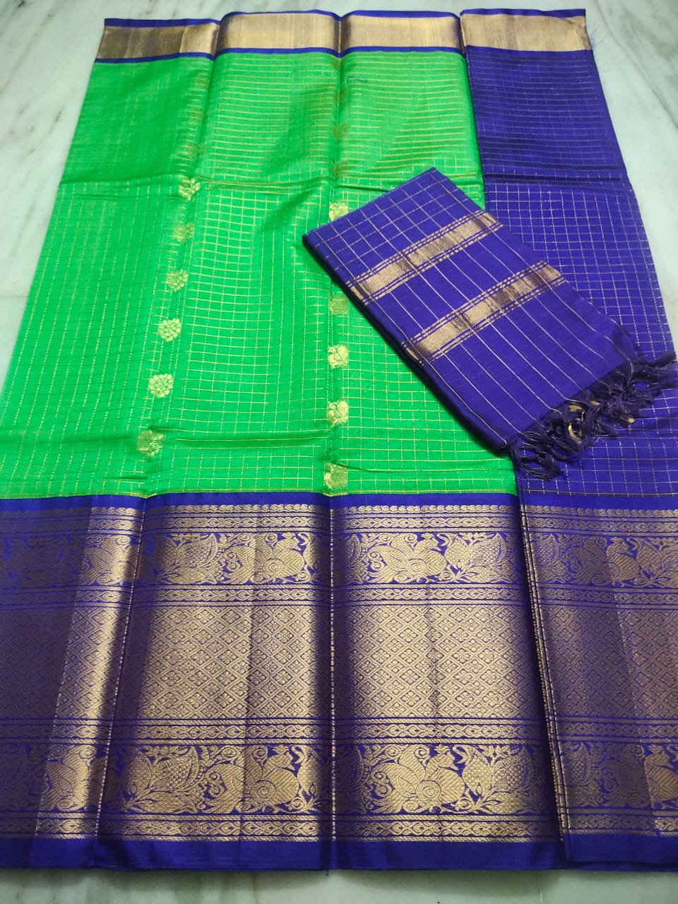 Mangalagiri Pure Handloom Orginal Kuppatam Pattu Silk Cotton Lehenga Material