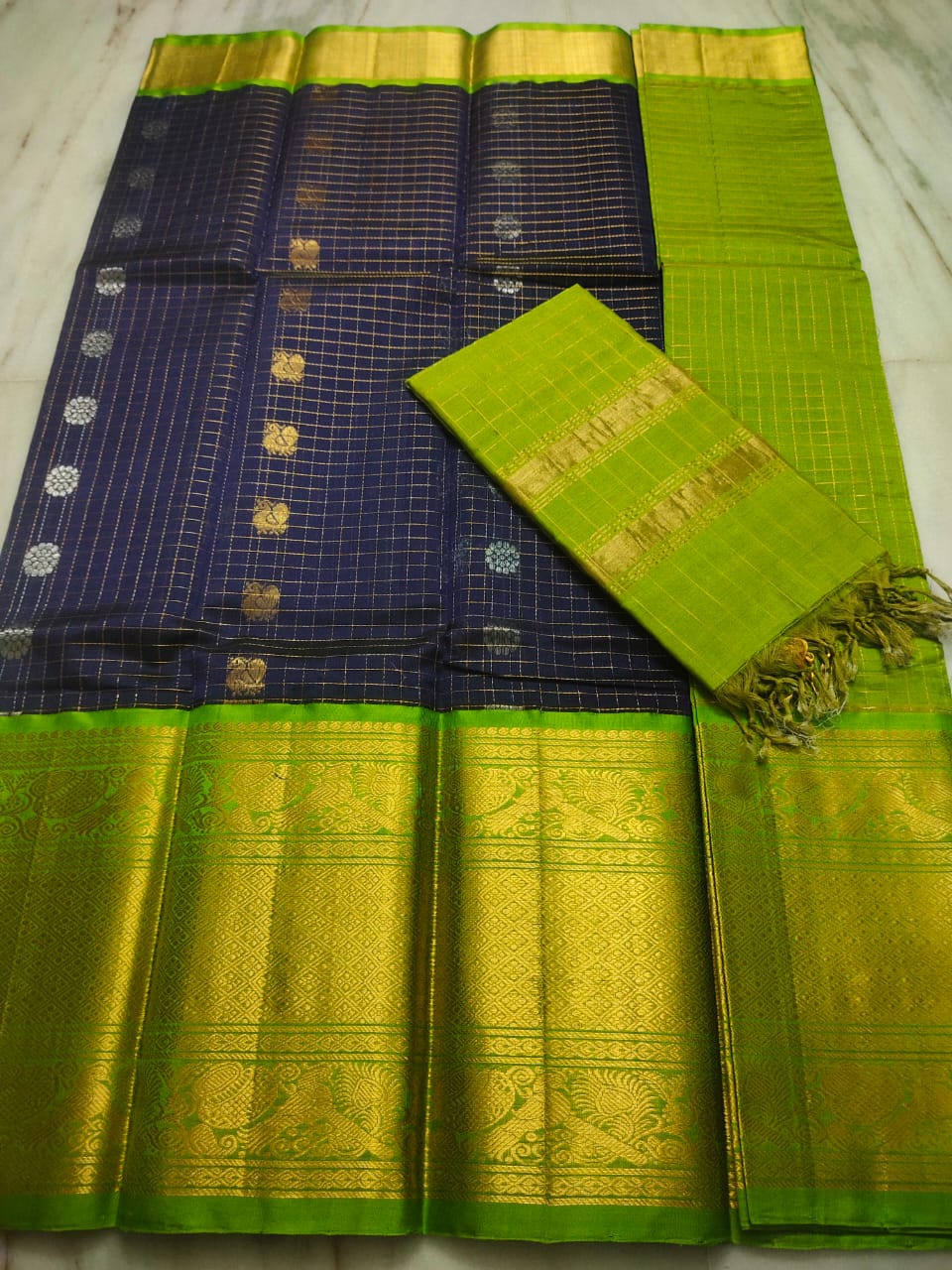 Mangalagiri Pure Handloom Orginal Kuppatam Pattu Silk Cotton Lehenga Material