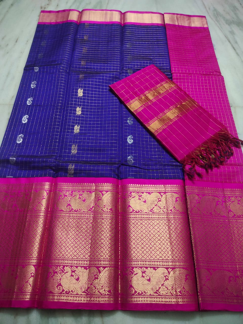 Mangalagiri Pure Handloom Orginal Kuppatam Pattu Silk Cotton Lehenga Material