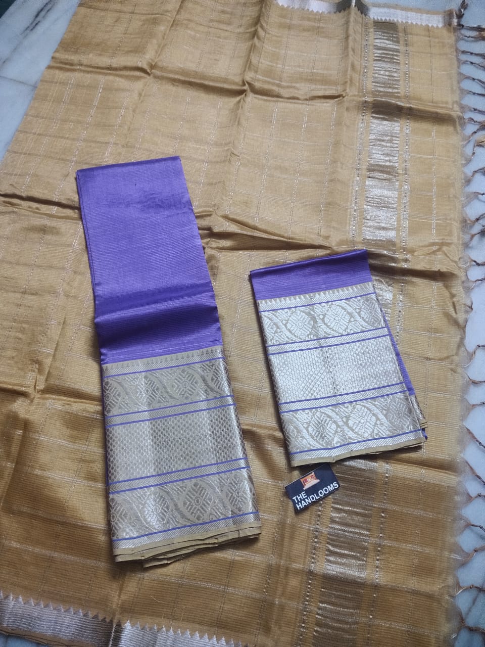 Mangalagiri Pure Handloom Pattu by Cotton Lehenga Material