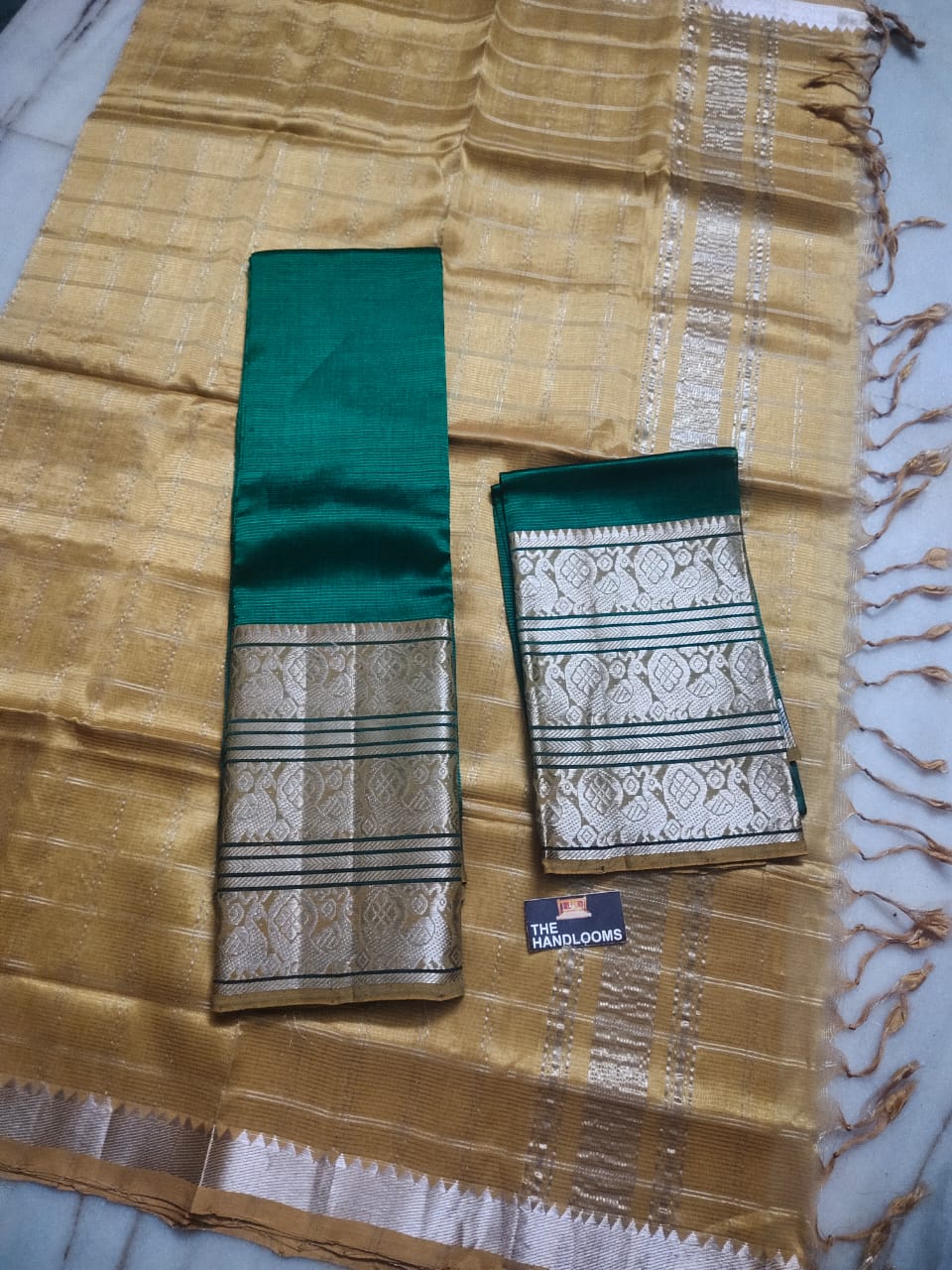 Mangalagiri Pure Handloom Pattu by Cotton Lehenga Material