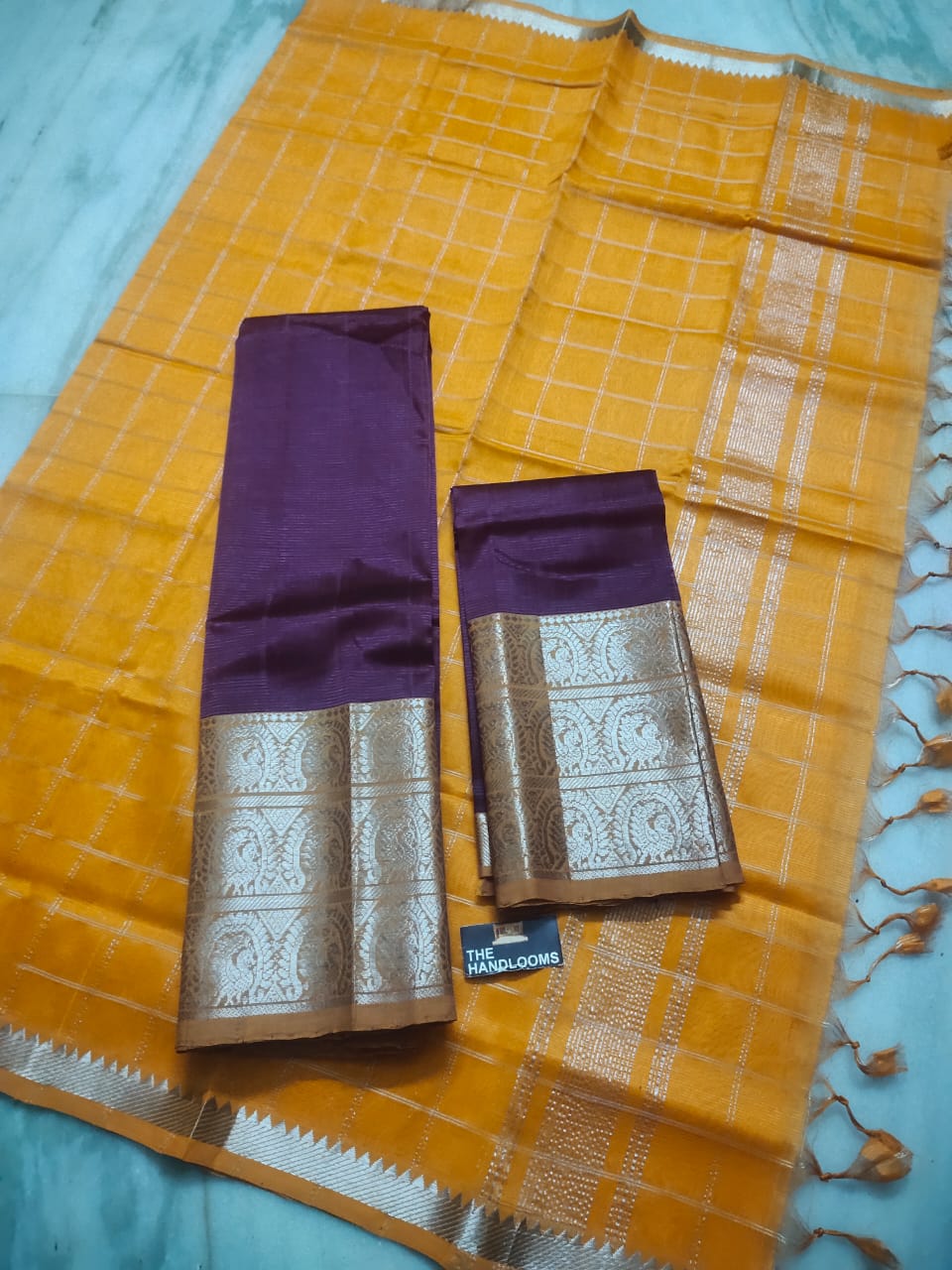 Mangalagiri Pure Handloom Pattu by Cotton Lehenga Material