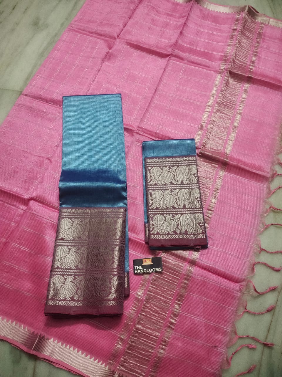 Mangalagiri Pure Handloom Pattu by Cotton Lehenga Material