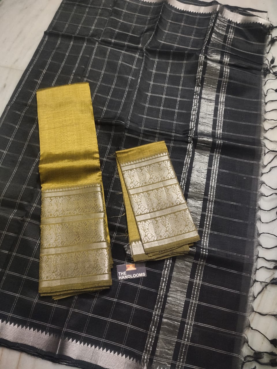 Mangalagiri Pure Handloom Pattu by Cotton Lehenga Material
