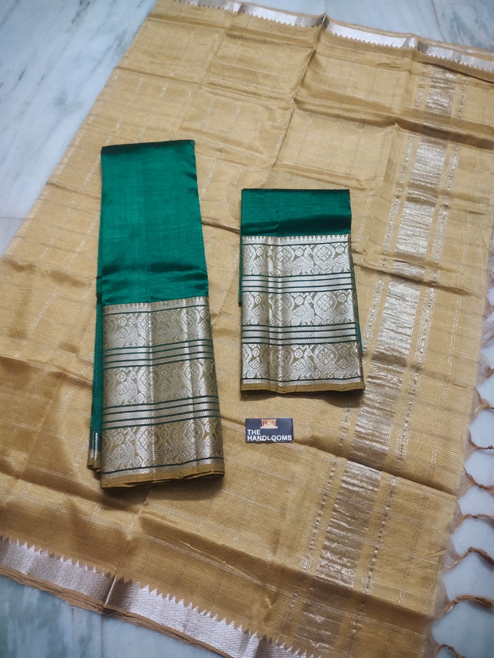 Mangalagiri Pure Handloom Pattu by Cotton Lehenga Material