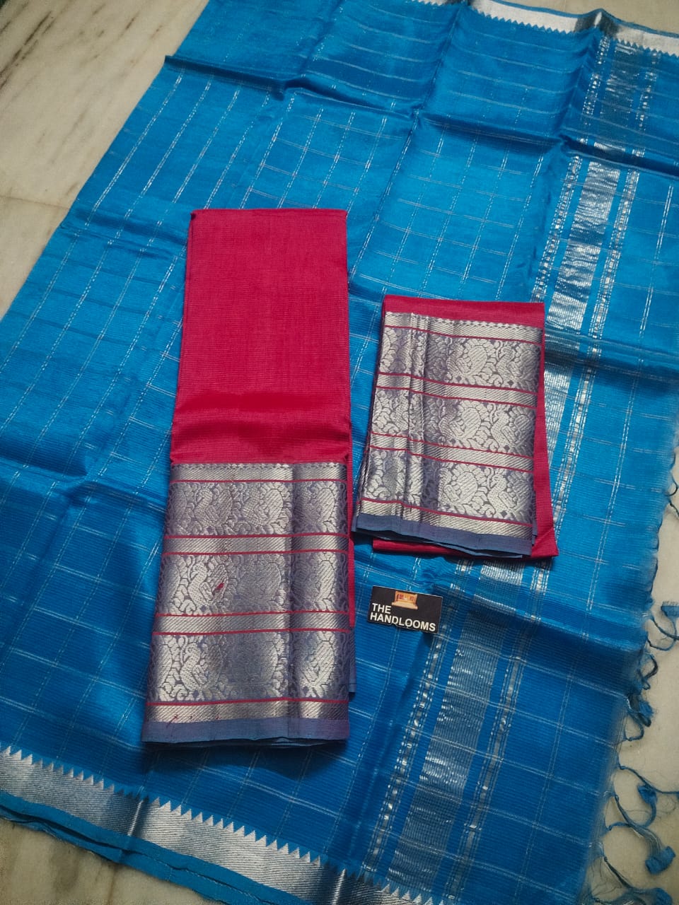 Mangalagiri Pure Handloom Pattu by Cotton Lehenga Material