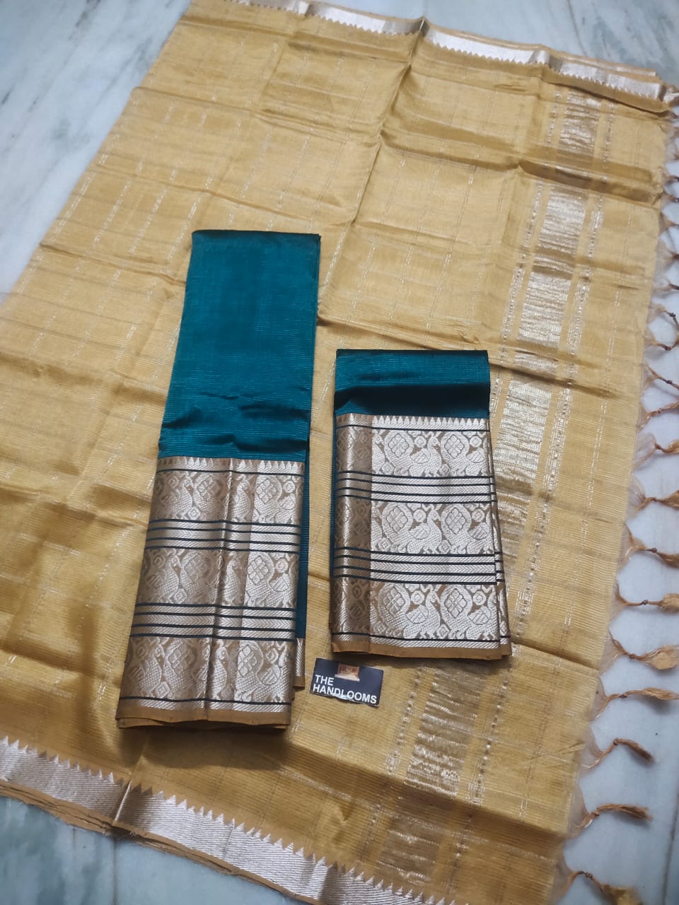 Mangalagiri Pure Handloom Pattu by Cotton Lehenga Material
