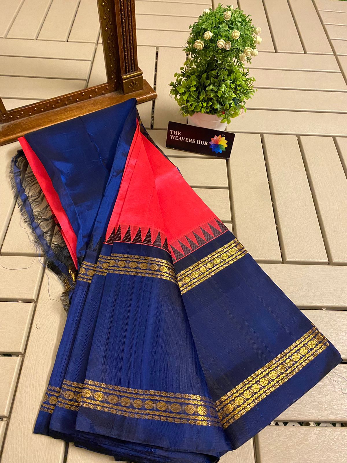 Mangalagiri pure kuppadam pattu rich border and rich pallu work saree