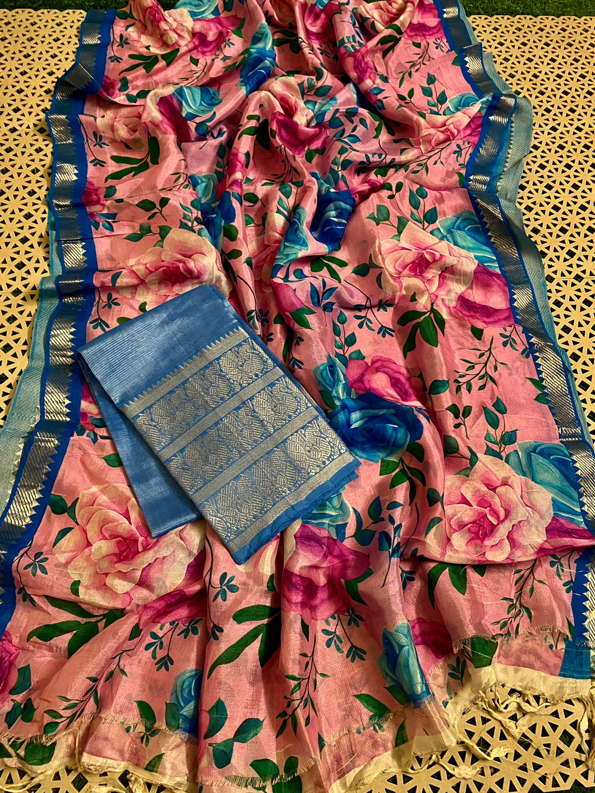 Mangalagiri pure pattu by cotton pen digital printed dress material