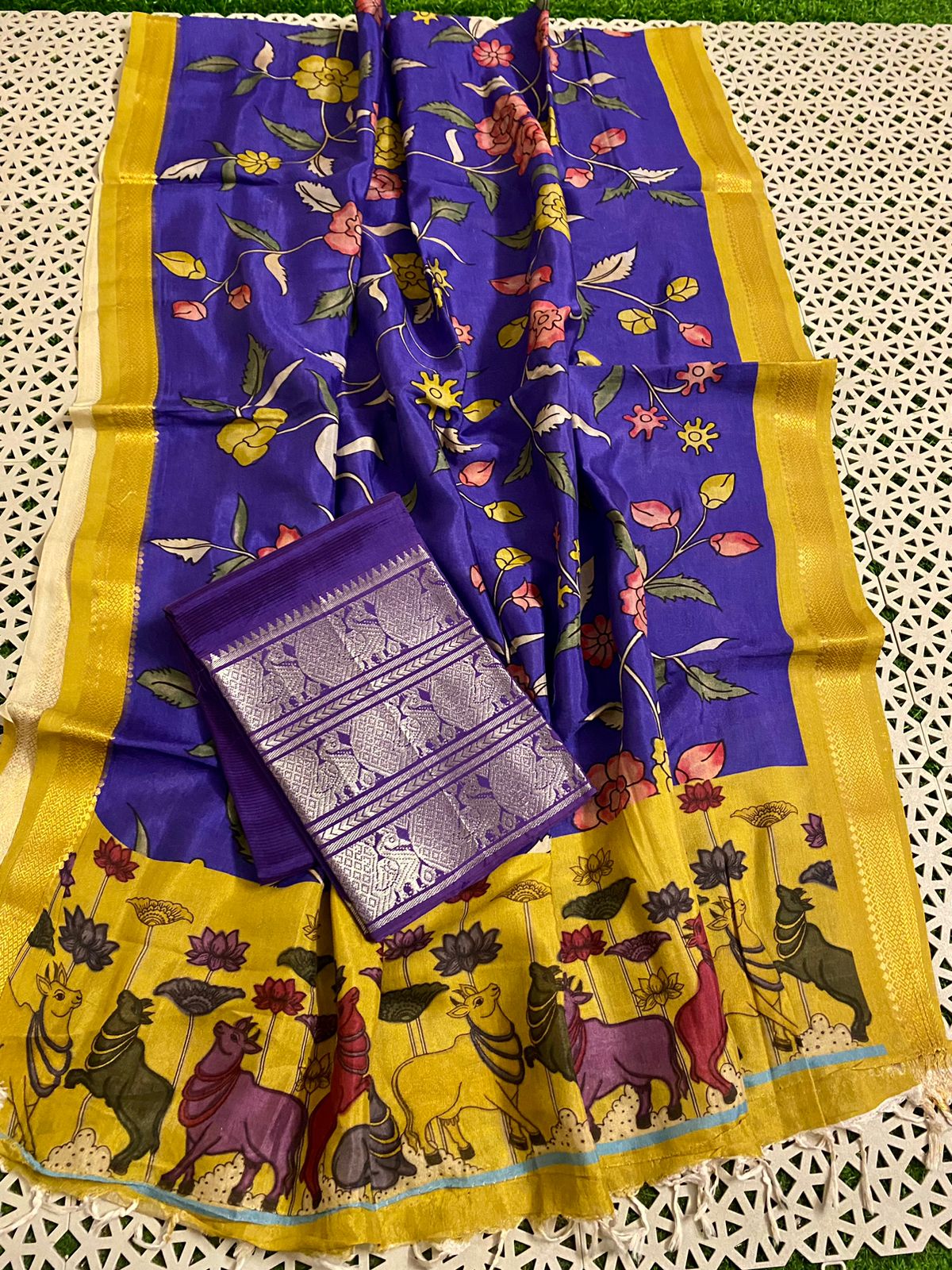 Mangalagiri pure pattu by cotton pen digital printed dress material