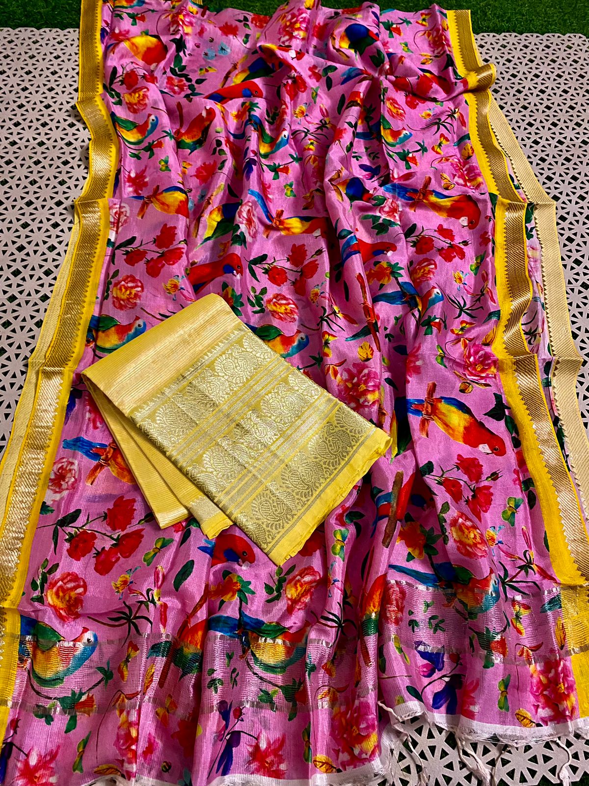 Mangalagiri pure pattu by cotton pen digital printed dress material
